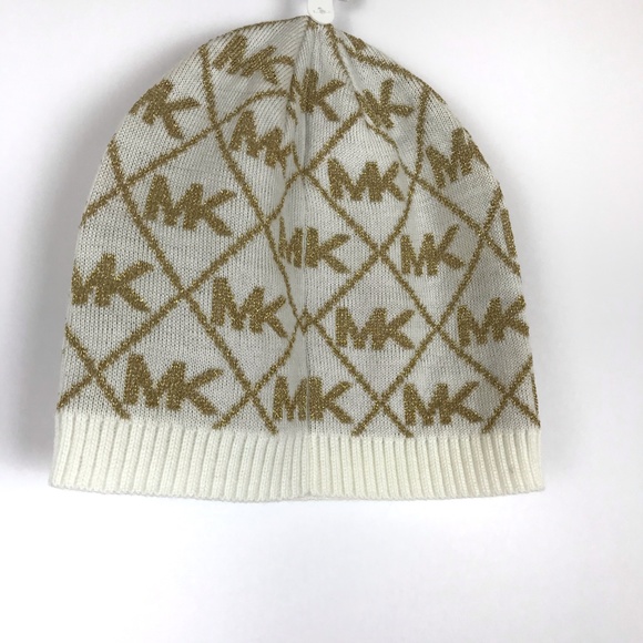 Michael Kors | Fall 2018 Gold Logo Beanie Hat - Picture 4 of 4